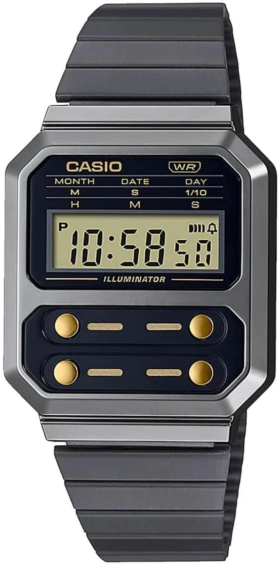 Casio VINTAGE EDGY A100WEGG-1A2EF Unisexuhr Mit Alarm 1 Casio VINTAGE EDGY A100WEGG-1A2EF Unisexuhr Mit Alarm