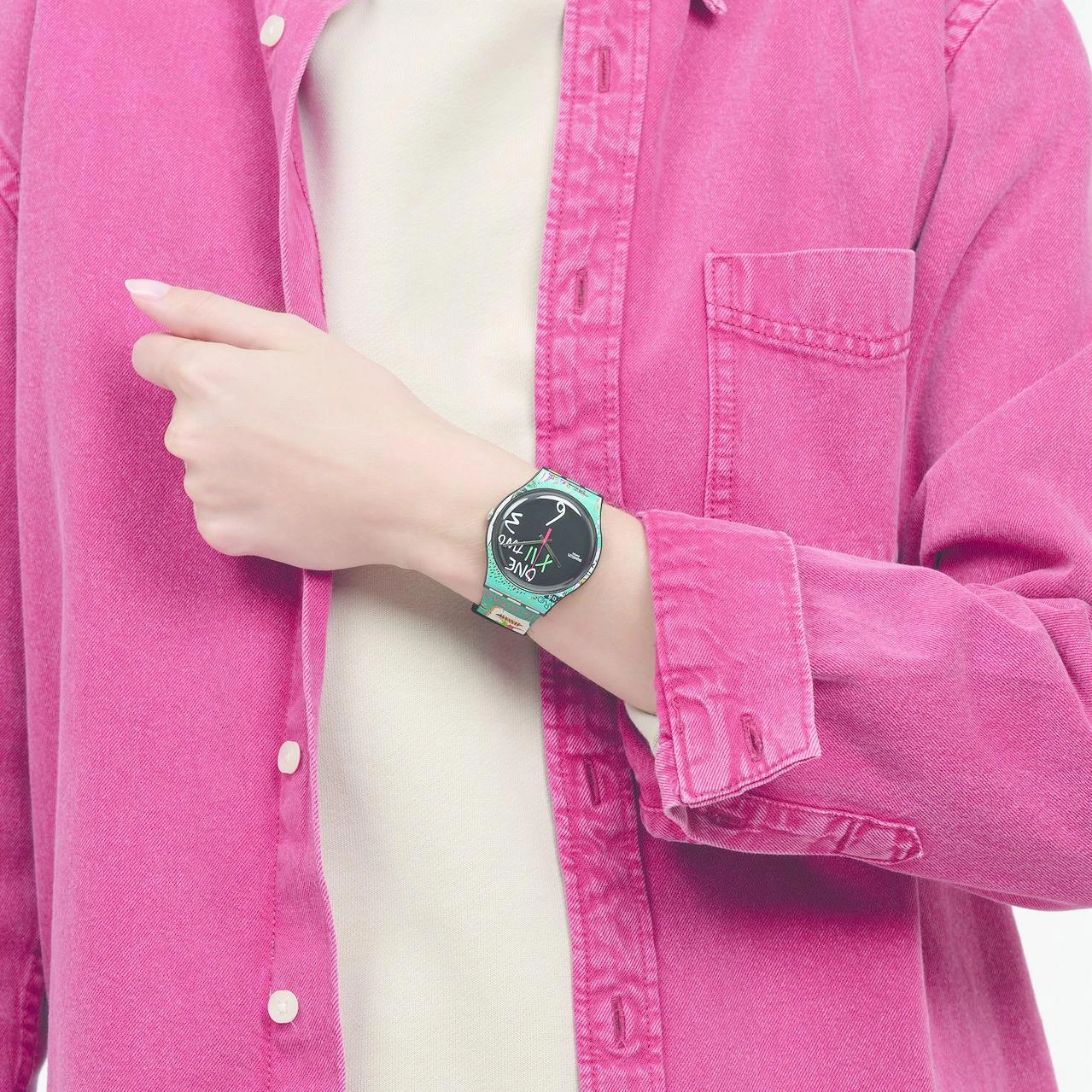 Swatch ISHTAR BY JEAN-MICHEL BASQUIAT SUOZ356 Unisexuhr 3 Swatch ISHTAR BY JEAN-MICHEL BASQUIAT SUOZ356 Unisexuhr – Bild 3