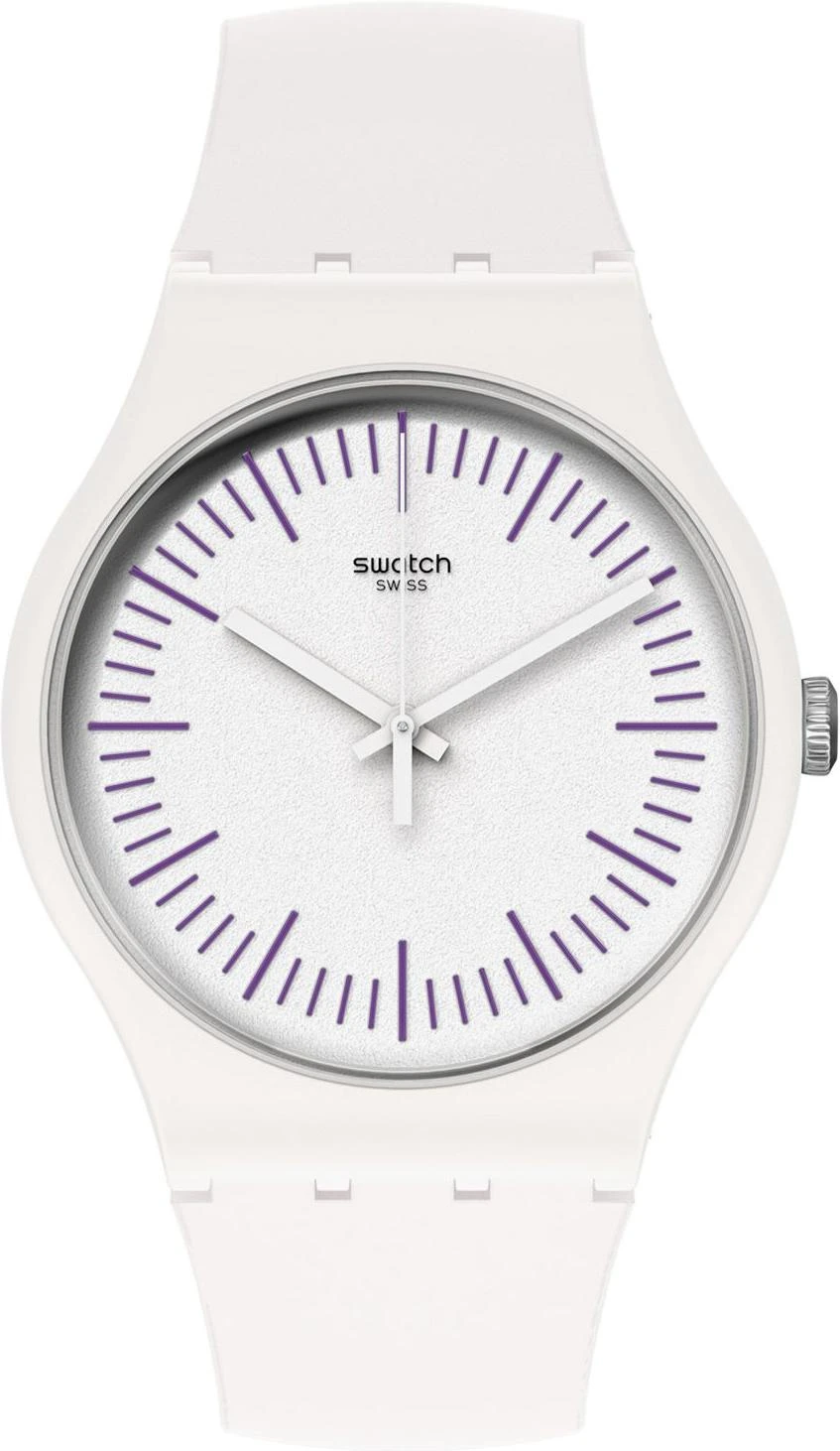 Swatch WHITENPURPLE SUOW173 Unisexuhr 2 Swatch WHITENPURPLE SUOW173 Unisexuhr – Bild 2